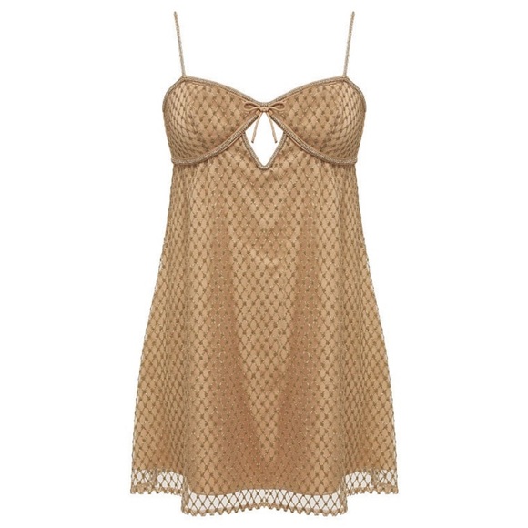 For Love And Lemons Dresses & Skirts - For Love And Lemons gold glitter slip dress